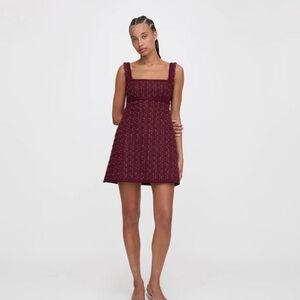 Hill House maroon tweed mini dress